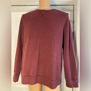G.H.Bass & Co.~Men’s Burgandy~Crew Neck~Fleece~Pullover Sweatshirt~Size XL